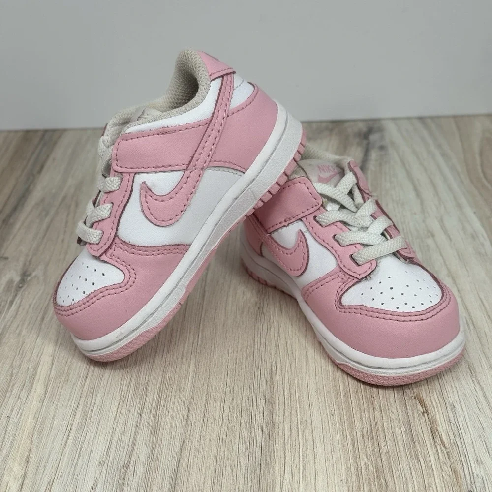 Nike Dunk Low Pink Foam White Toddler Girls' Sneakers Size 5C